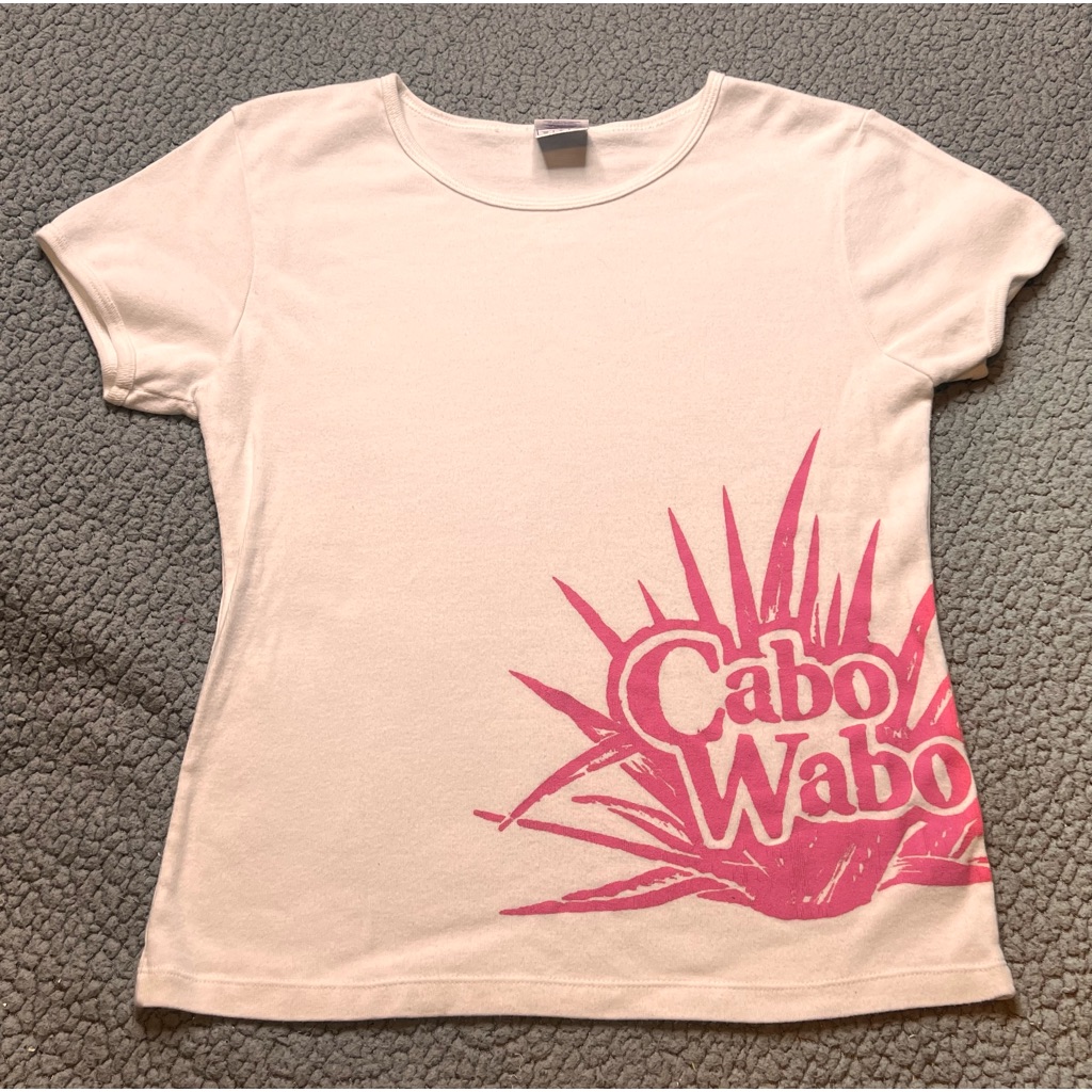 Cabo Wabo White And Pink T Shirt Little Girls Size Xl With Graphic Print